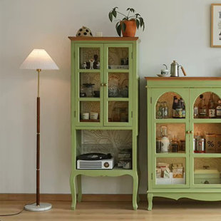 Vitrines vertes en bois manufacturé
