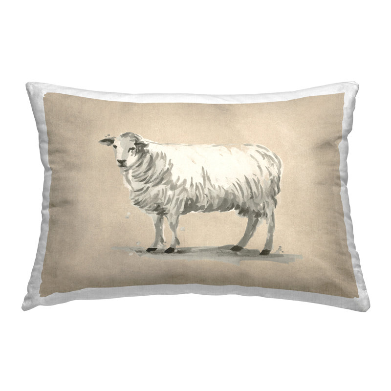 Coussin décoratif à imprimé mouton traditionnel par June Erica Vess