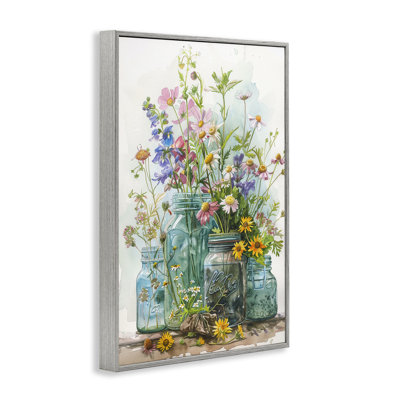  «Bright Garden Blooms Jars Giclee Art» par Franklyn Gregory