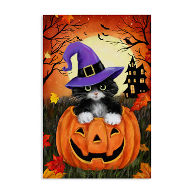 «Cat Peeking» par Jack-o-Lantern, toile par Jean-François