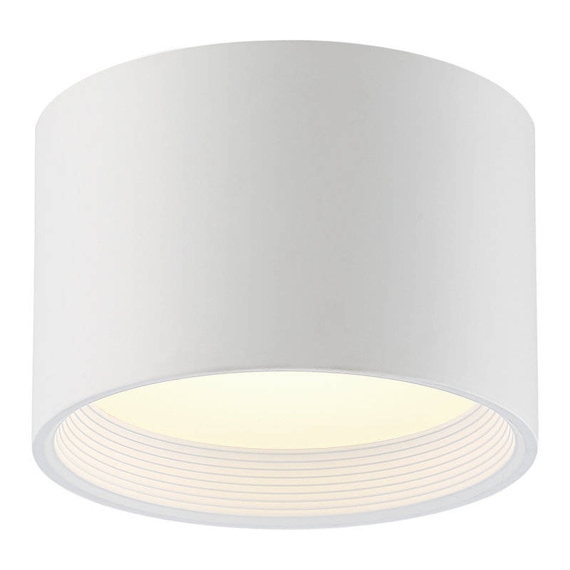 Plafonnier encastré 1 lumière à DEL Mcgann, blanc, H 5,25 po x l 8 po x P 8 po