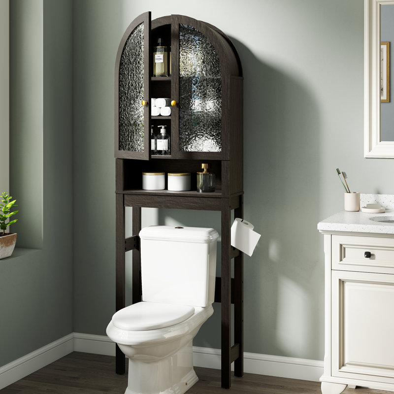 Armoire de rangement au-dessus de la toilette pour salle de bain, Marron foncé