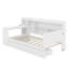 Lit de jour simple en bois avec tiroirs et bureau-279500699