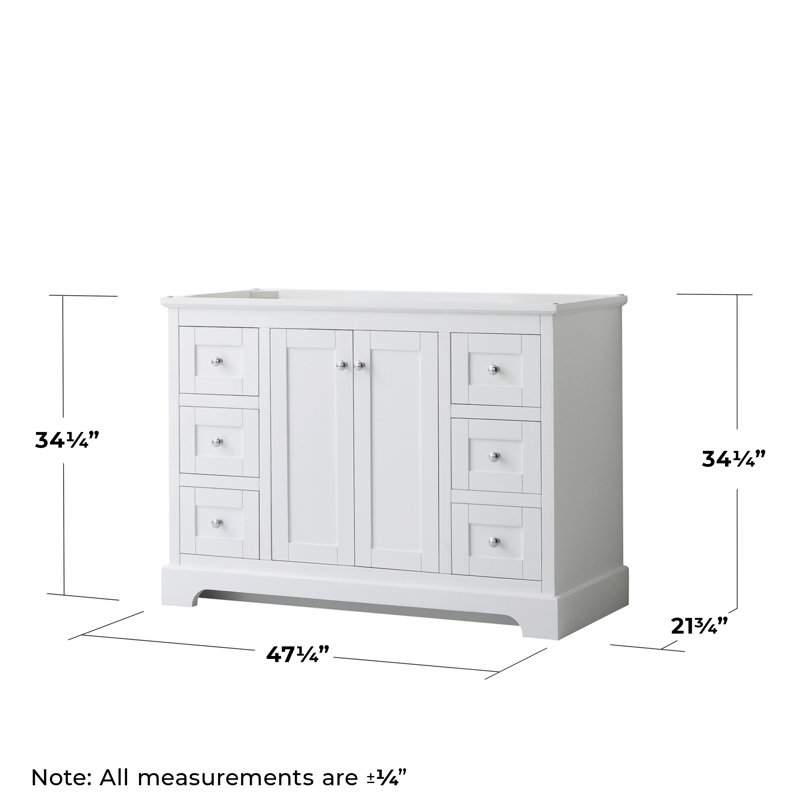 Avery 47.25'' Single Bathroom Vanity Base Only, White/Polished Chrome