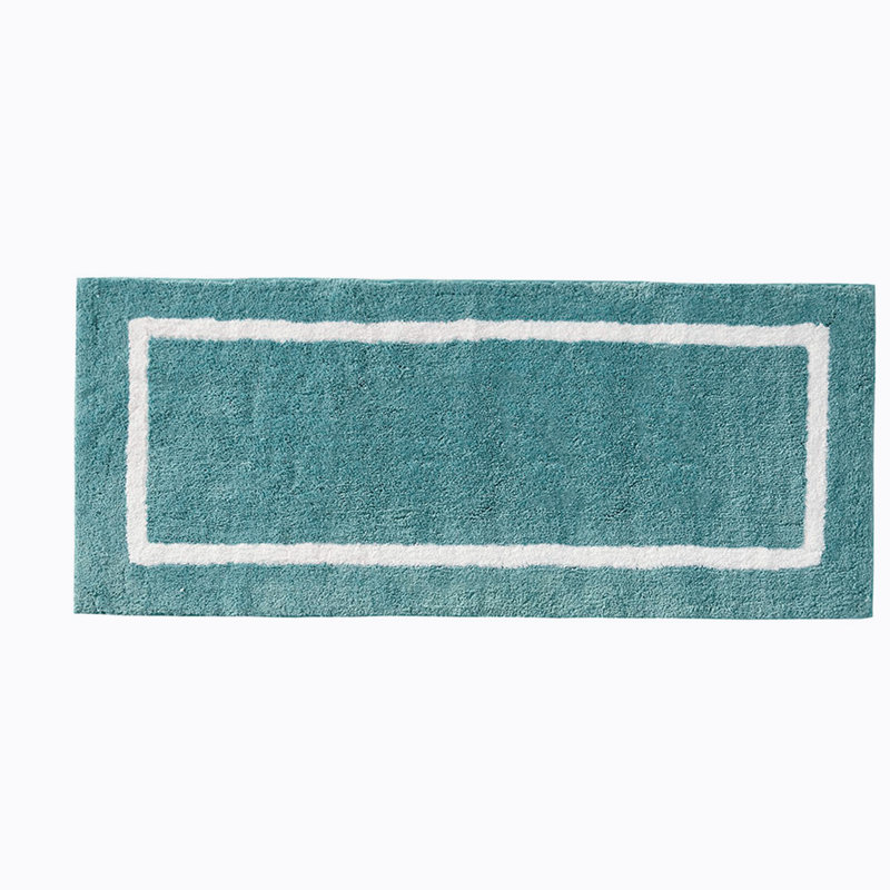 Tomohiko Microfiber Bath Rug, Aqua, 24"W x 60"L