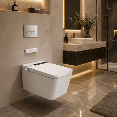 WALL MOUNTED LUXURY SMART TOILET COMPLETE WITH WALL FRAME AND TANK