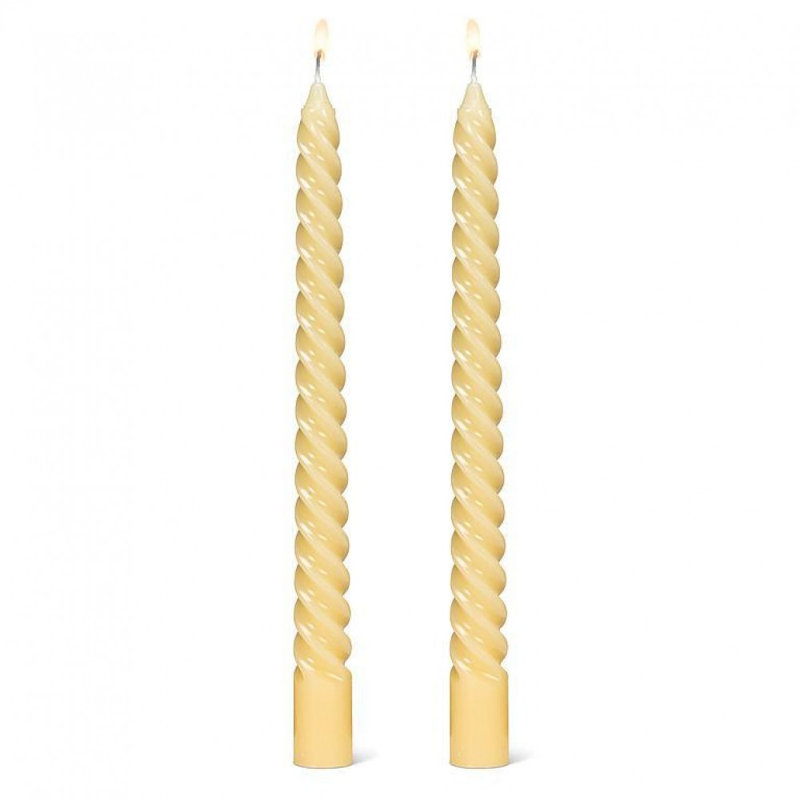 Ensemble de 2 bougies en spirale serrées, Yellow