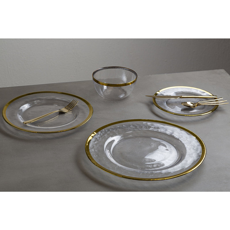 27Cm Dinner Plate With Gold Rim