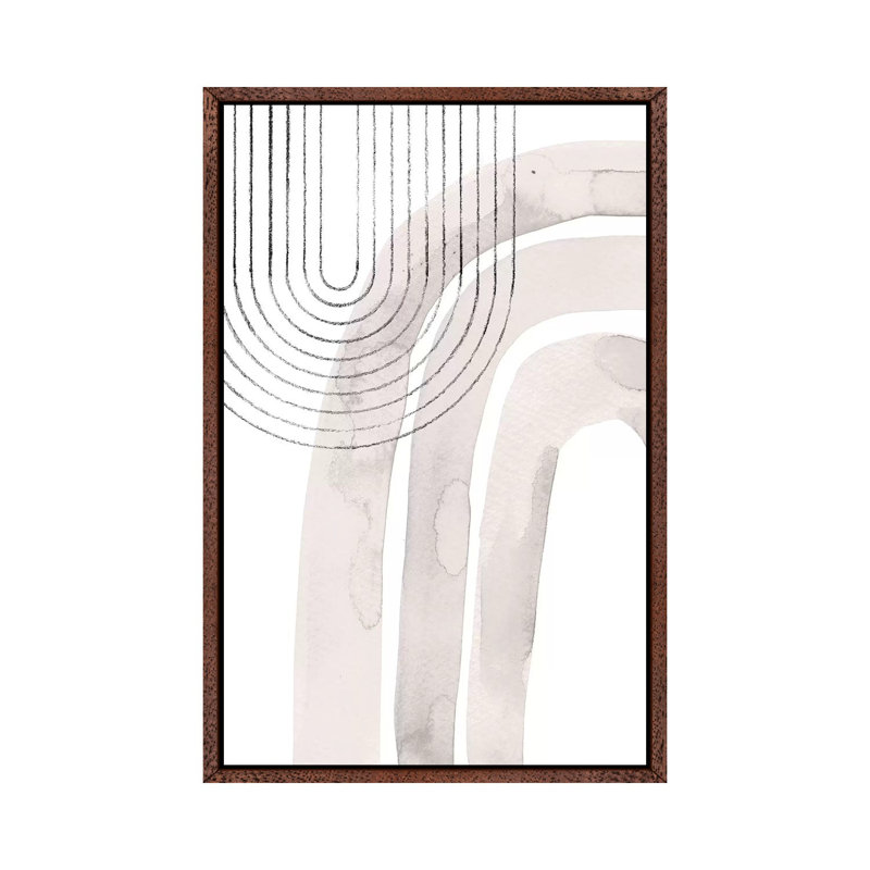 Abstract Rainbows by Whales Way - Painting on Canvas, 101.6cm H x 66.04cm W x 3.81cm D, Classic Brown Wood Framed