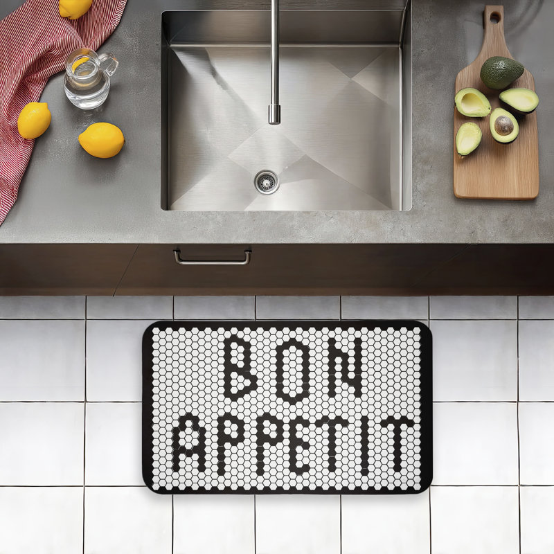 Tapis de sol anti-fatigue Bon Appetit, imprimé par Elizabeth Medley, 30 po x 18 po, Bon Bon Appétit