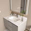 37 Inch Marble Vanity Top, White Vanity Top With 1 Pre-Drilled Faucet Holes, Bathroom Vanity Top With Undermount Rectangular Middle Sink And 4" Height Backsplash