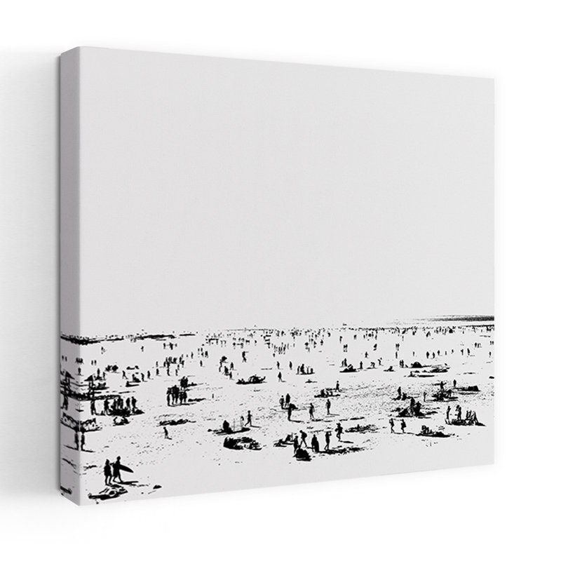 Art contemporain, paysage côtier moderne abstrait, H 36 po x l 36 po