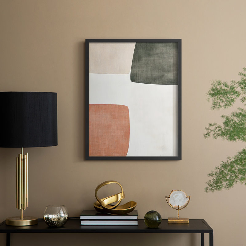 Abstrait, reproduction encadrée CL XXXIX - prête à être accrochée - fabriquée aux États-Unis, H 10 po x l 8 po, Noir