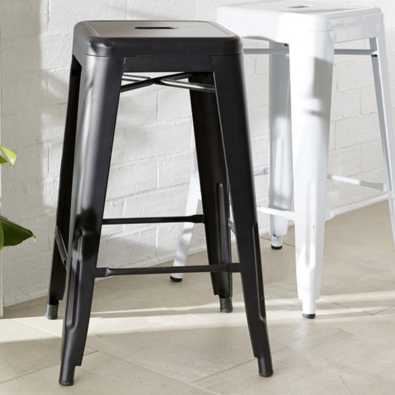 Tabouret de bar Shanitaortia, Blanc, Tabouret de comptoir (siège d'une hauteur de 26 p