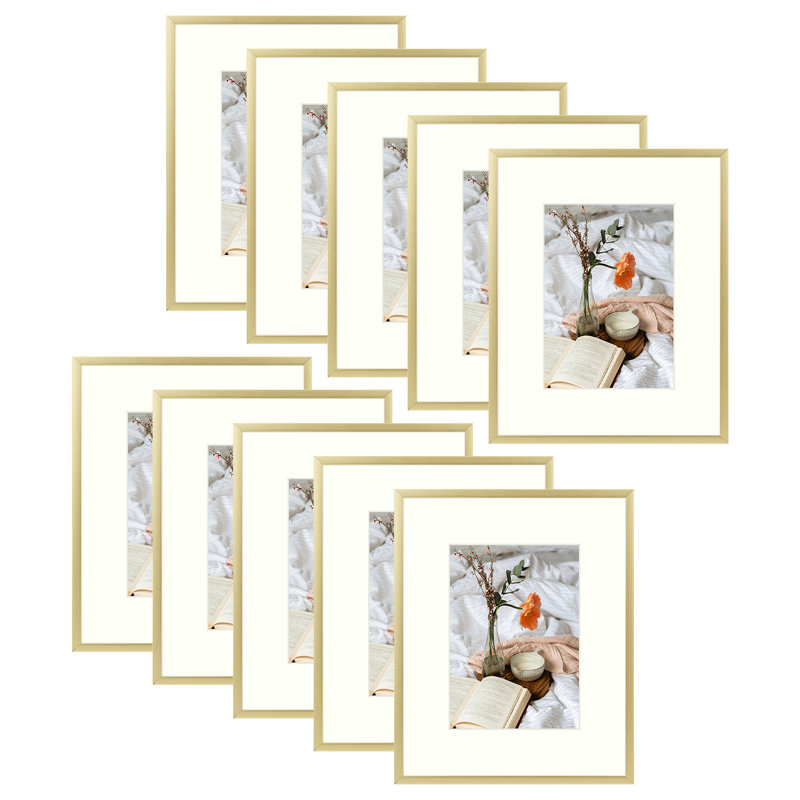 Cadre photo Drennon, Or, 8 pi x 10 po emmêlé à 5 po x 7 po