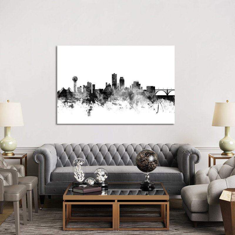 Knoxville, Tennessee In Black & White by Michael Tompsett - 1 Piece Wrapped Canvas Wall Art, 152.5 cm H x 101.5 cm W