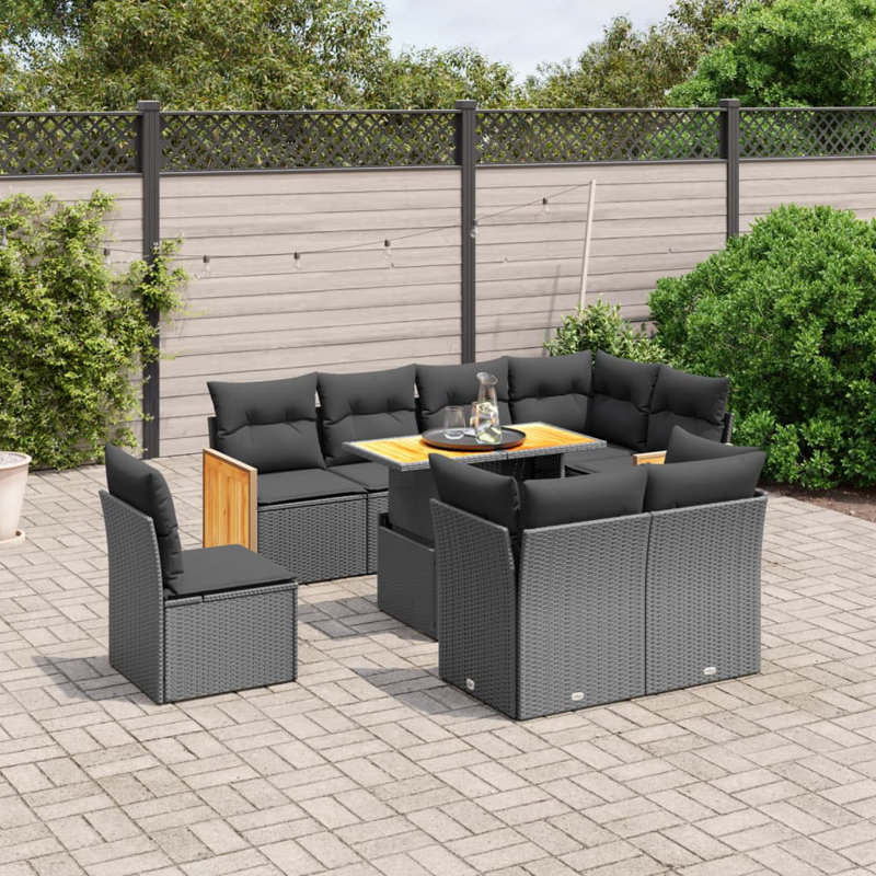  Garden Sofa Set Black