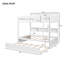 Lit superposé simple au-dessus de simple avec lit gigogne escamotable - Lit en bois peu encombrant avec tablettes intégrées, blanc-73710513-73710515