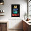 Neon Eat Sleep Game Répétition sur toile-234891655