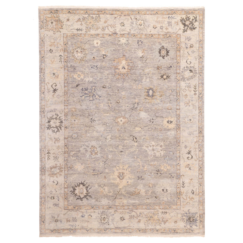 Tapis moderne gris Oushak 9 pi 1 po x 12 pi 3 po