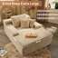 Canapés de chaise longue en velours côtelé moelleux avec coussins et accoudoirs de 48,42 po de large Hogle, aucun assemblage requis -442279879