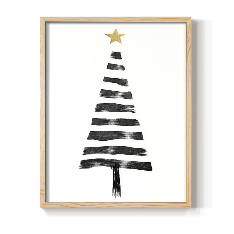 «Christmas Holiday», art encadré Lxxiii - bois massif, H 30 po x l 24 po, Naturel