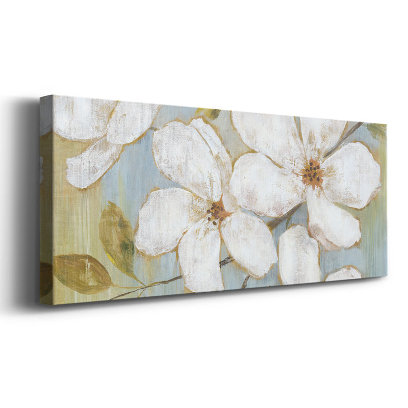 Fleurs blanches, H 24 po x l 60 po x P 1,5 po