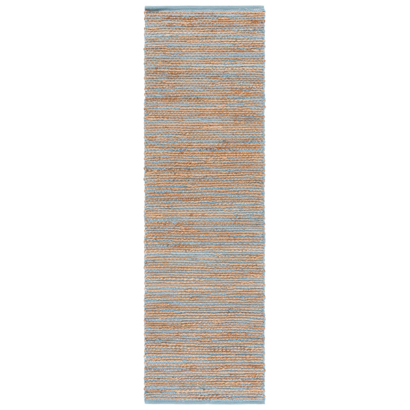Cape Cod 236 Hand Woven Jute; Cotton No Pattern Rug, Runner 2'3" x 8'