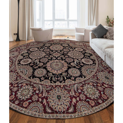 Tapis beige et rouge noué à la main de haute qualité