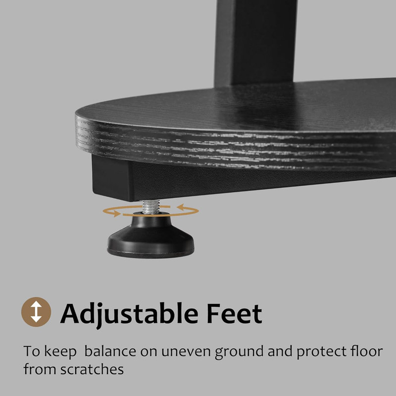 Black Round Metal 3-Tier Side Table