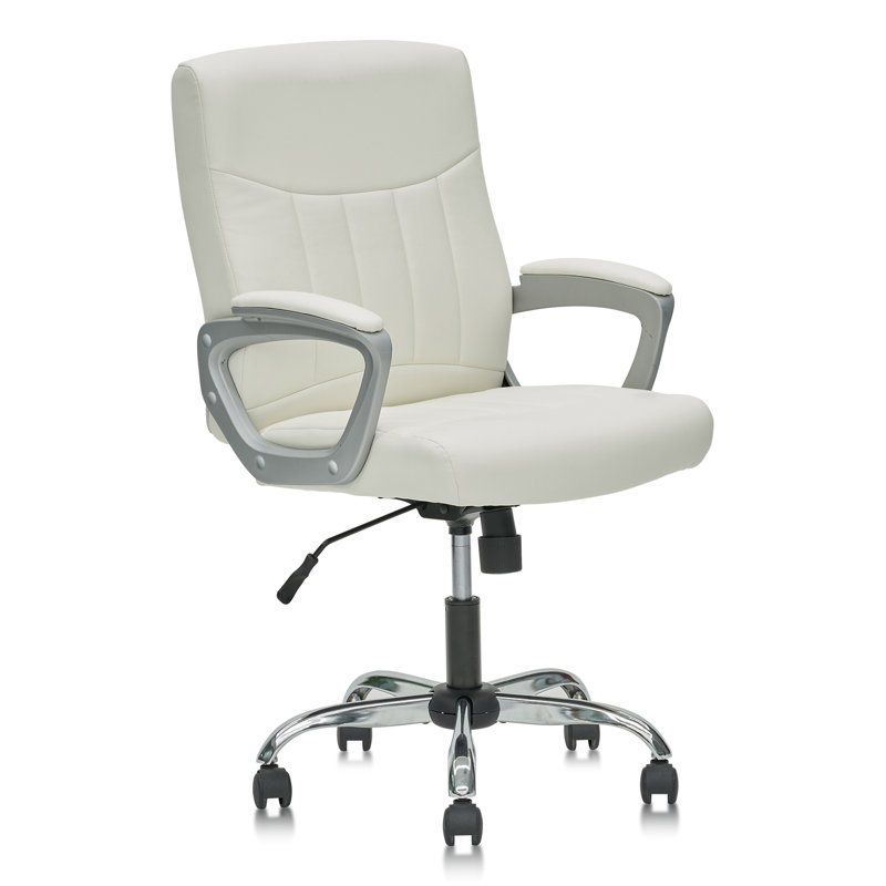 Fauteuil de direction CLATINA, Blanc, Noir / argent
