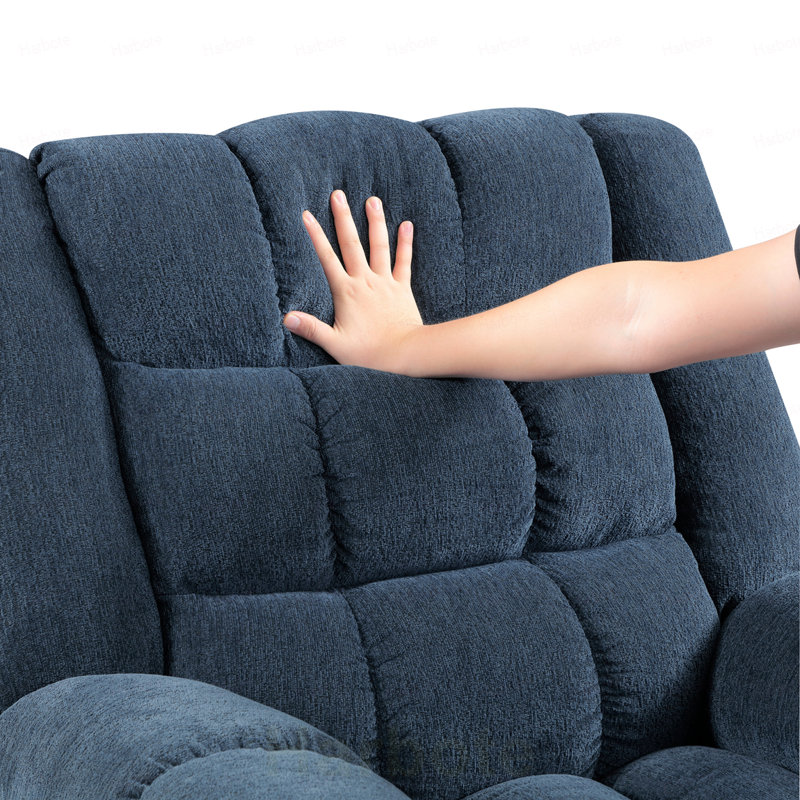 Fauteuil inclinable doux en chenille brun clair 1pc, Bleu