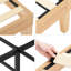 Structure de lit avec tête de lit en rotin naturel et base de lit avec lumières DEL Pieds de support en bois silencieux, sans sommier nécessaire, assemblage facile, couleur chêne-7142640