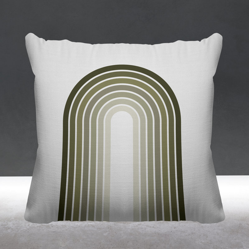 Coussin décoratif intérieur / extérieur Mid-Century, L 19 po x H 19 po, Vert