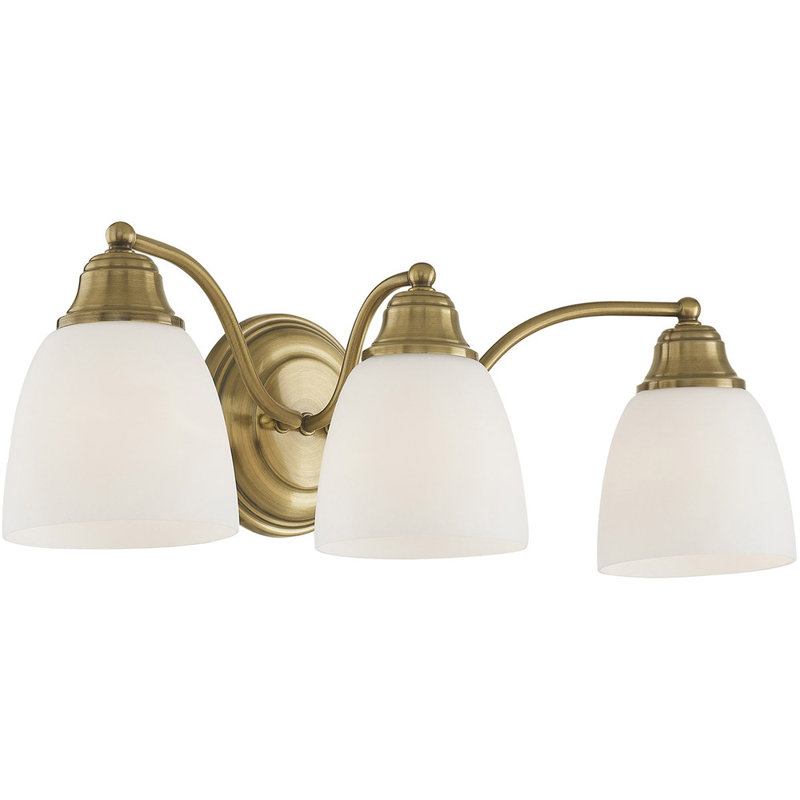 Éclairage pour meuble-lavabo 3 lumières Fennimore, Laiton antique