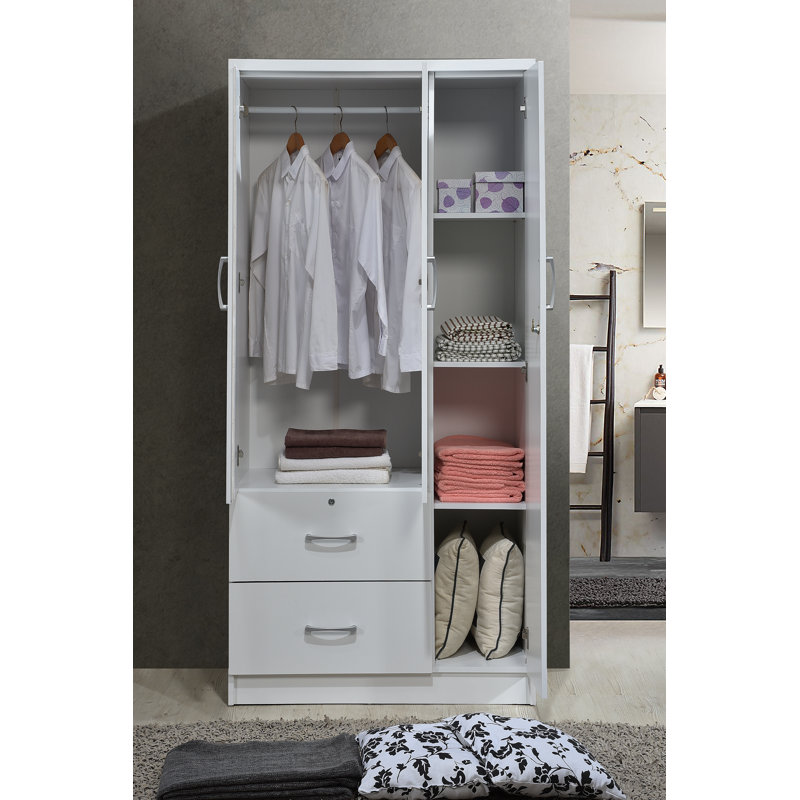 Armoire 3 portes Blankenship, Blanc