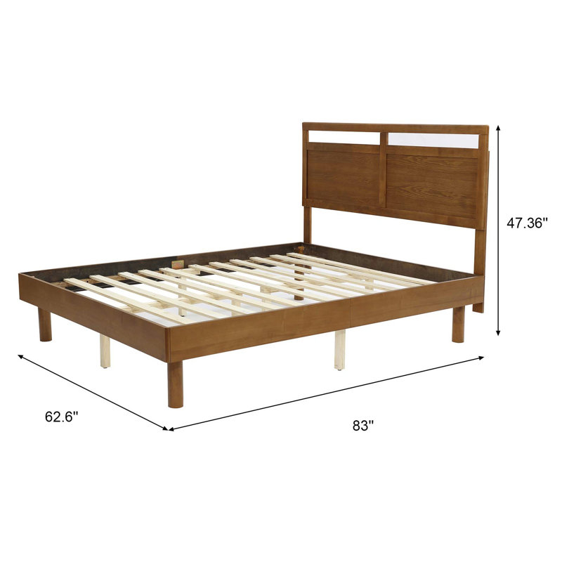 Ensemble de lit plateforme avec tête de lit moderne Modern Farmhouse, Grand lit