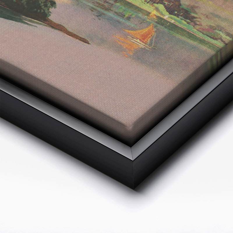 Fuji View Hotel, Black Framed, Canvas, 18"H x 24"W