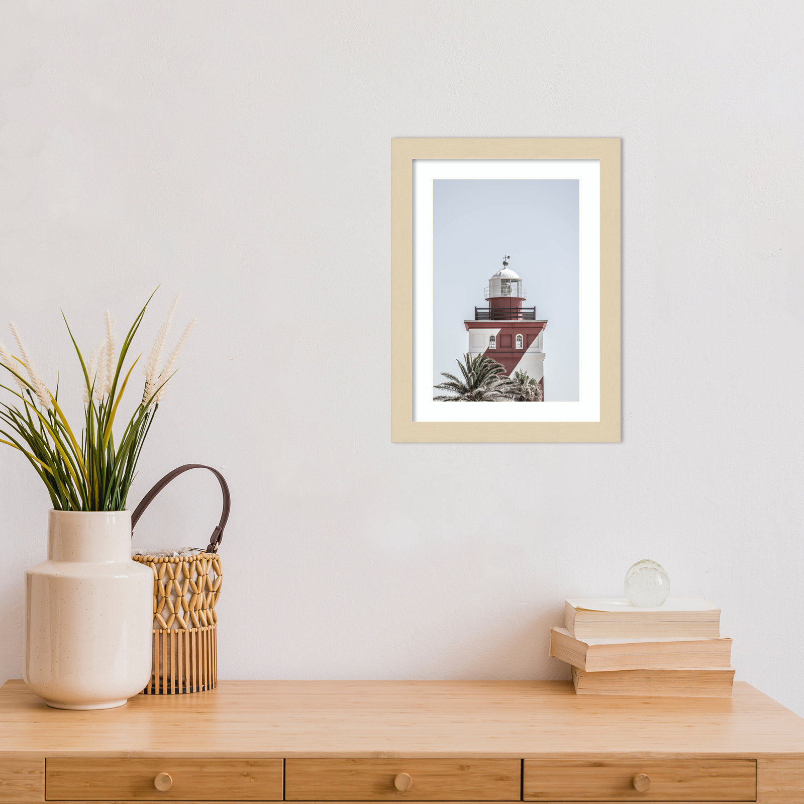Daisey "Green Point Lighthouse" Print, Brown , 13" H x 10" W