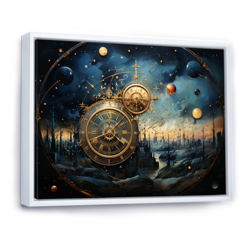 Astrologie cosmique carte - impression, Cadre flottant blanc, H 34 po x l 44 po x P 1,5 po