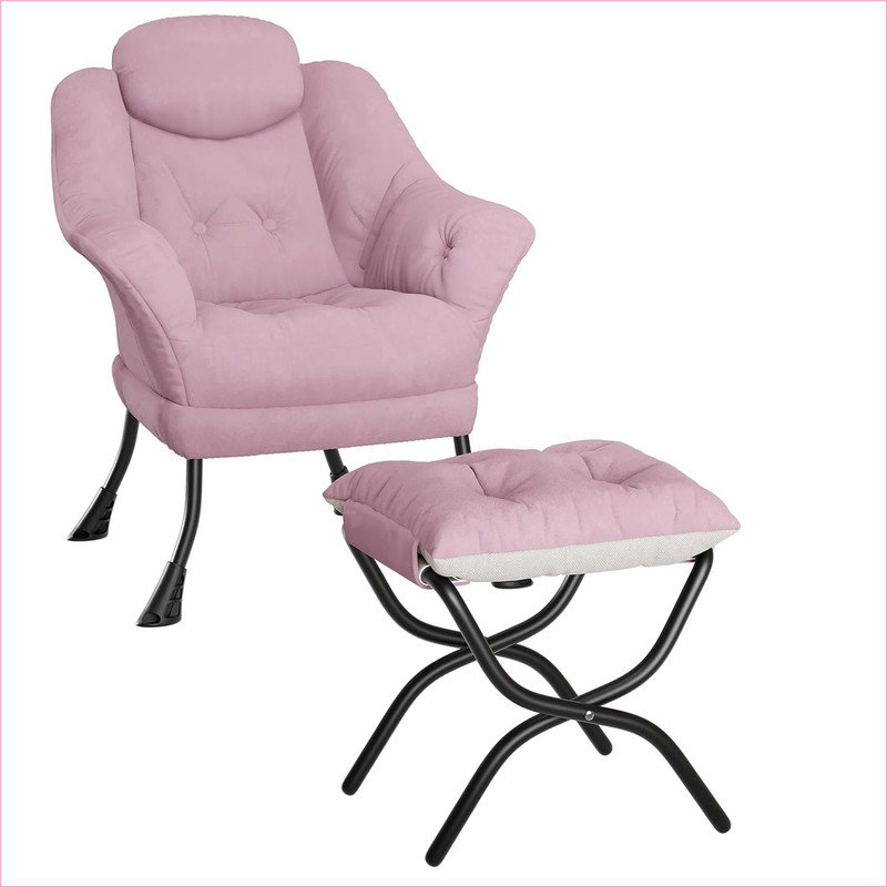 Upholstered Armchair, Pink