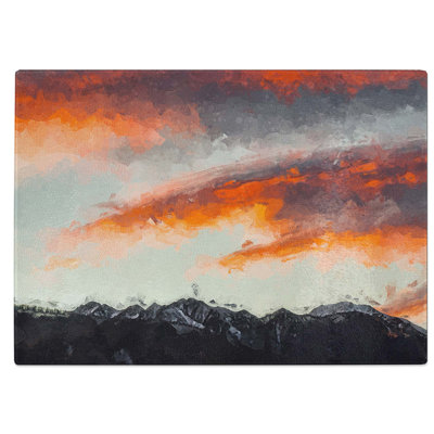 Tempered Glass Covered with Clouds Chopping Board