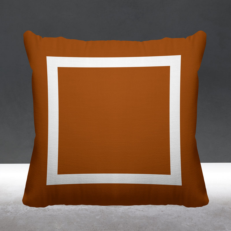 Coussin décoratif intérieur / extérieur Luella, L 19 po x H 19 po, Orange brûlé