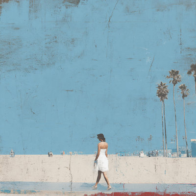 «Blue Sky Boardwalk Walk», art mural sur toile tendue