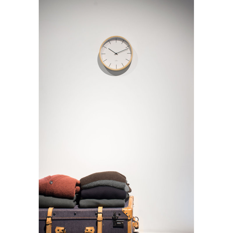 Horloge murale Wood45 (17,7 po) à index blanc, Grand