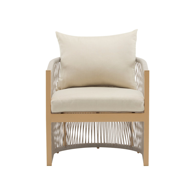 Chaise de patio en aluminium pour l'extérieur, Beige, Naturel