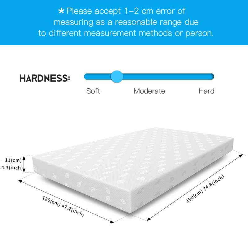 Mattresses Memory Foam Mattress 11CM Deep, Small Double (4')