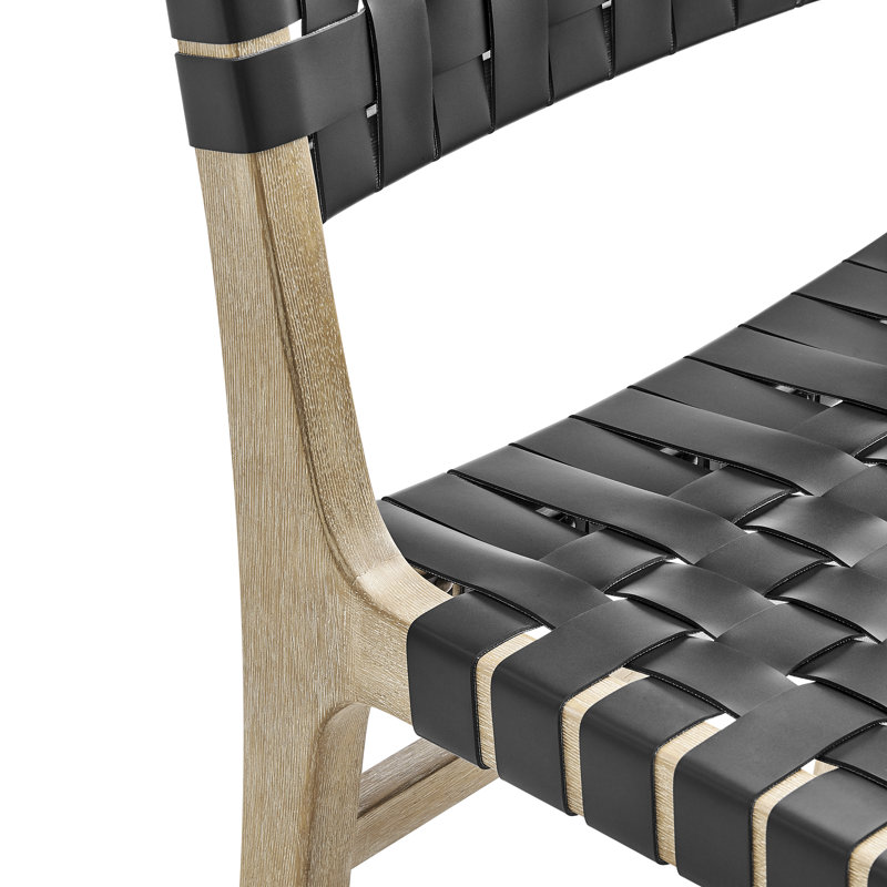 Brazier 19'' H Solid Wood Side Chair, Black/Drift Wood