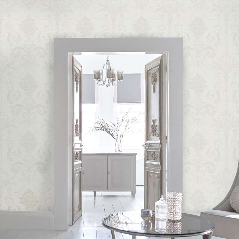 Laura Ashley Josette Wallpaper Roll, White