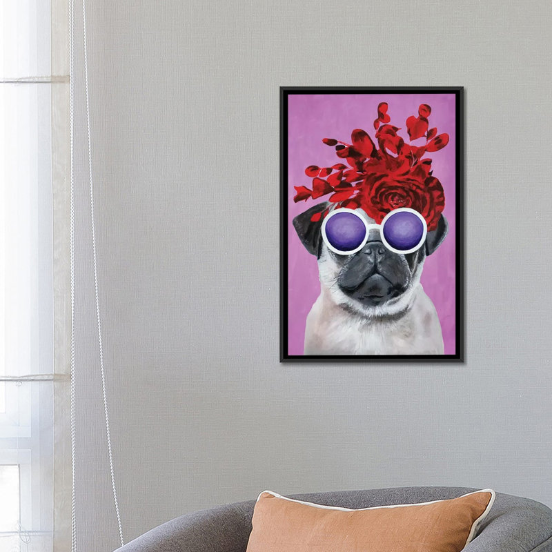 « mode carlin rose » par coco de paris, reproduction d’art sur toile tendue, H 26 po x l 18 po x P 1,5 po, Toile tendue